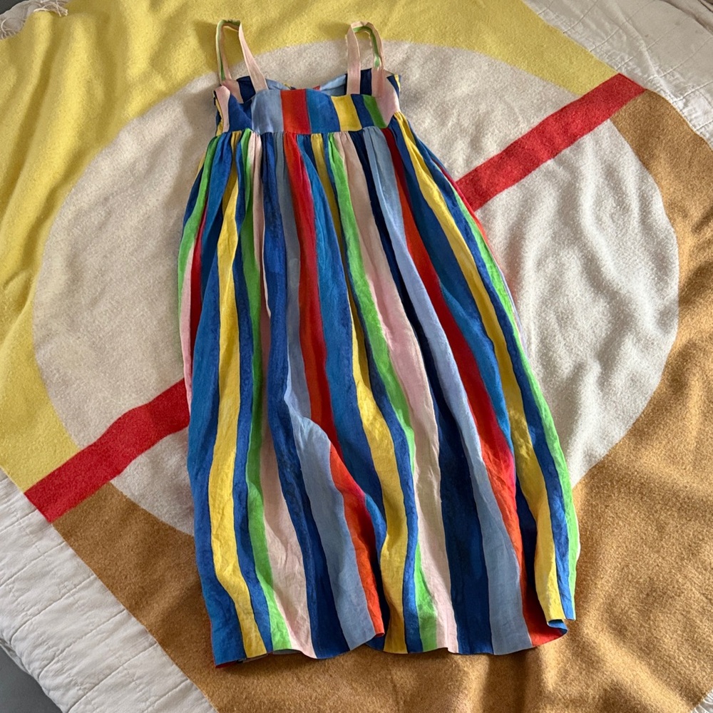 Mara Hoffman Rainbow Stripe Linen Sundress – Size 4 - Picture 4 of 6